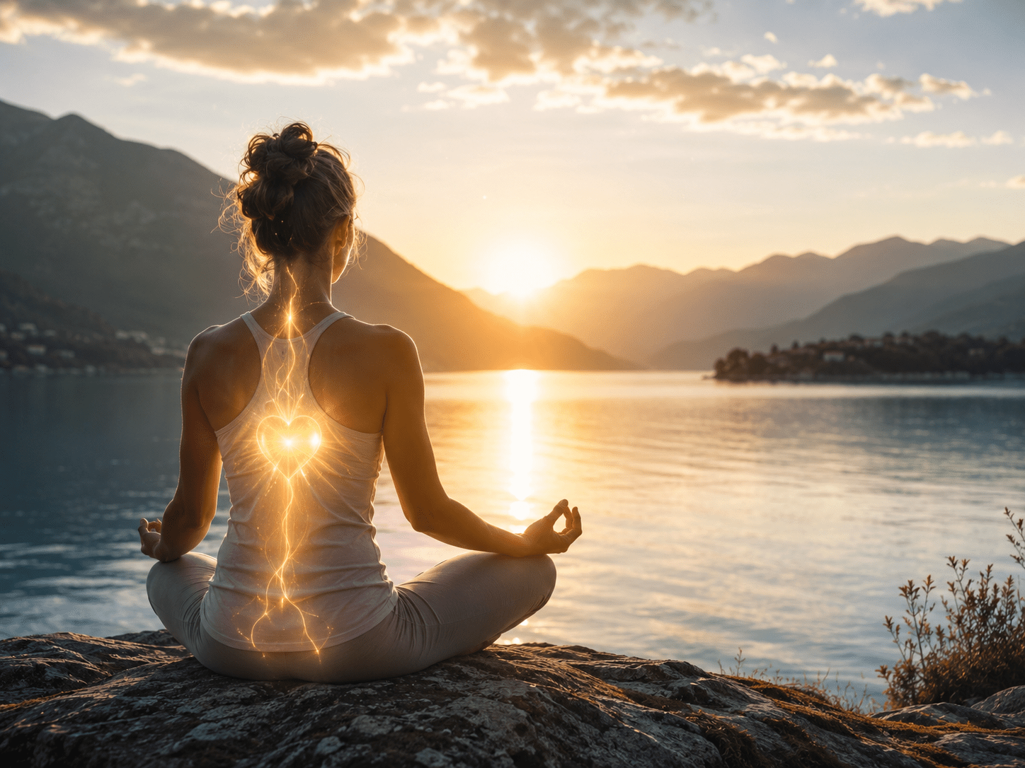 Une personne en méditation représentant l’écoute du corps, du cœur et de la dimension spirituelle